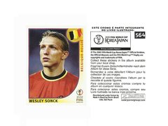 FIGURINHA COPA FIFA 2002 BELGIQUE WESLEY SONCK Nº 564