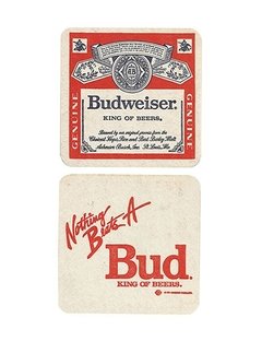 BOLACHA CERVEJA BUDWEISER KING OF BEARS USA QUADRADA 9 CM