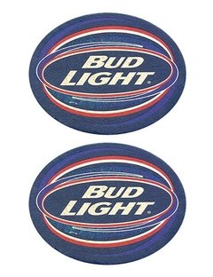 BOLACHA CERVEJA BUDWEISER LIGHT USA OVAL 10,5 X 9,5 CM