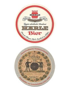 BOLACHA CERVEJA HARLE BIER GERMANY REDONDA 10,5 CM