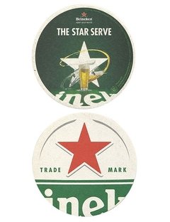 BOLACHA CERVEJA HEINEKEN THE STAR SERVE HOLLAND REDONDA 11 CM