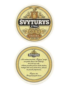 BOLACHA CERVEJA SVYTURYS EKSTRA ALUS BEER LITHUANIA REDONDA 9,5 CM