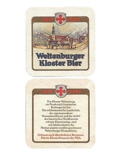 BOLACHA CERVEJA WELTENBURGER KLOSTER BIER GERMANY QUADRADA 9 CM