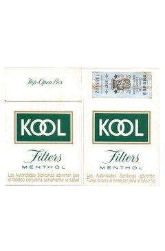 BOX VAZIO KOOL FILTERS MENTHOL BROWN & WILLIAMSON TOBACCO CO ESPAÑA