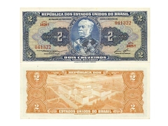 CÉDULA BRAZIL ANO 1953/66 2 CRUZEIROS - comprar online