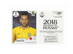 FIGURINHA COPA FIFA 2018 BRAZIL DANI ALVES Nº 355