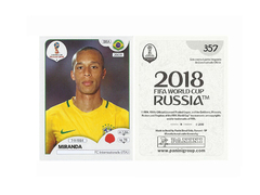 FIGURINHA COPA FIFA 2018 BRAZIL MIRANDA Nº 357