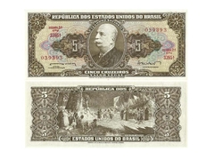 CÉDULA BRAZIL ANO 1953/66 5 CRUZEIROS - comprar online