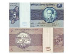 CÉDULA BRAZIL ANO 1970 5 CRUZEIROS - comprar online