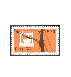 COMEMORATIVO BRAZIL 1976 CENTENÁRIO DA 1ª LINHA TELEFÔNICA DE GRAHAM BELL - comprar online