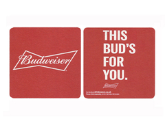 BOLACHA BUDWEISER THIS BUD FOR YOU QUADRADA 9,5 CM USA - comprar online