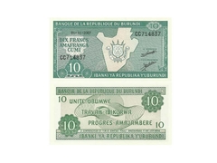 CÉDULA BURUNDI ANO 2007 10 FRANCS - comprar online