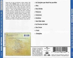 CD MARIA BETHANIA AS CANÇÕES QUE VOCÊ FEZ 1993 GRAV UNIVERSAL MUSIC BRASIL - comprar online