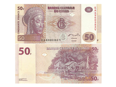 CÉDULA CONGO REPUBLICA ANO 2007 50 FRANCS - comprar online