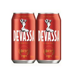 LATA VAZIA DEVASSA PILSEN ONE VERMELHA 350 ML ALUMÍNIO BRAZIL