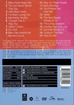 DVD A-HA LIVE AT VALLHALL 2002 NTSC 175 MIN GRAV WARNER MUSIC BRAZIL - comprar online