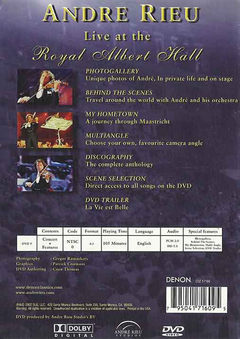 DVD ANDRE RIEU LIVE AT ROYAL ALBERT HALL 2002 NTSC 105 MIN GRAV DENON VIDEO USA - comprar online