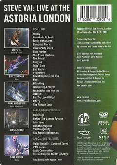 DVD STEVE VAI LIVE AT THE ASTORIA 2003 NTSC 240 MIN DUPLO GRAV FAVORED NATIONS USA - comprar online
