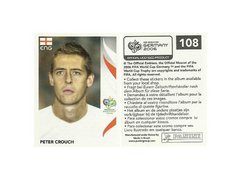 FIGURINHA COPA FIFA 2006 ENGLAND PETER CROUCH Nº 108