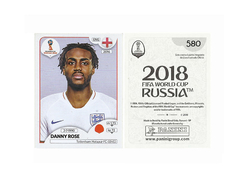 FIGURINHA COPA FIFA 2018 ENGLAND DANNY ROSE Nº 580
