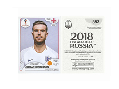 FIGURINHA COPA FIFA 2018 ENGLAND JORDAN HENDERSON Nº 582