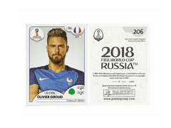 FIGURINHA COPA FIFA 2018 FRANCE OLIVIER GIROUD Nº 206