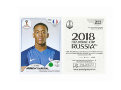 FIGURINHA COPA FIFA 2018 FRANCE ANTHONY MARTIAL Nº 211