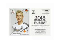 FIGURINHA COPA FIFA 2018 GERMANY JULIAN BRANDT Nº 444