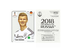 FIGURINHA COPA FIFA 2018 GERMANY TIMO WERNER Nº 451