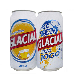 LATA VAZIA GLACIAL SE TEM JOGO PILSEN 473 ML ALUMÍNIO BRAZIL