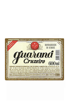 ROTULO REFRIGERANTE GUARANA CRUZEIRO 600 ML BRAZIL