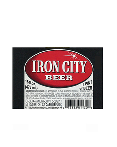 RÓTULO IRON CITY BEER 473 ML USA