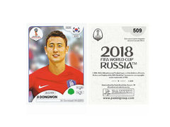 FIGURINHA COPA FIFA 2018 KOREA REPUBLIK JI DONGWON Nº 509