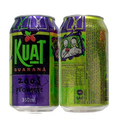 LATA REFRIGERANTE KUAT GUARANÁ 350 ML ALUMÍNIO LATA ROXA BRAZIL