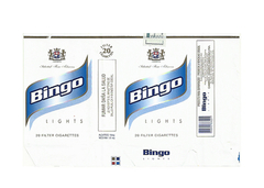 MAÇO VAZIO BINGO LIGHTS FILTER CIGARROS AMERICANA LTD FOR EXPORT