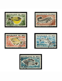 SELO FAUNA MALI PEIXES 1980 5 VALORES - comprar online