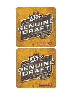 BOLACHA CERVEJA MILLER GENUINE DRAFT USA QUADRADA 9 CM