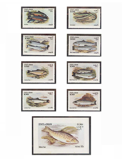 SELO FAUNA OMAN PEIXES 8 VALORES 1 BLOCO - comprar online