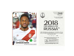 FIGURINHA COPA FIFA 2018 PERU JEFFERSON FARFÁN Nº 249