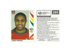 FIGURINHA COPA FIFA 2006 PORTUGAL JORGE ANDRADE Nº 285