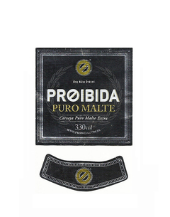 RÓTULO PROIBIDA CERVEJA PURO MALTE 330 ML BRAZIL - comprar online