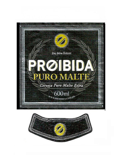 RÓTULO PROIBIDA CERVEJA PURO MALTE 600 ML BRAZIL - comprar online