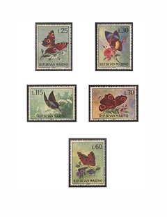 SELO FAUNA SAN MARINO BORBOLETAS 1963 5 VALORES - comprar online