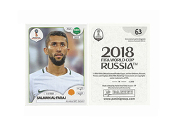 FIGURINHA COPA FIFA 2018 SAUDI ARABIA SALMAN AL-FARAJ Nº 63 na internet