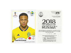 FIGURINHA COPA FIFA 2018 SWEDEN MARTIN OLSSON Nº 478