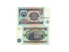 CÉDULA TAJIKISTAN ANO 1994 5 RUBLES