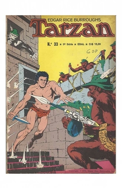 GIBI TARZAN FORMATO MEDIO EBAL Nº 33 5ª SÉRIE P/B 1979 66 PÁG