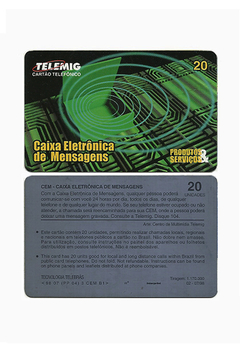 TELEFÔNICO TELEMIG 1998 20 UNIDADES CAIXA ELETRÔNICA DE MENSAGENS