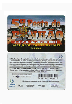 TELEFÔNICO TELEPAR 2001 30 UNIDADES 5ª FESTA DO PINHÃO