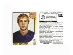 FIGURINHA COPA FIFA 2002 USA GREGG BERHALTER Nº 281